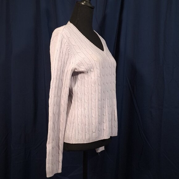 St. John’s Bay Classic Cable Knit Sweater Women’s Medium Lavender Light Purple - Picture 3 of 15